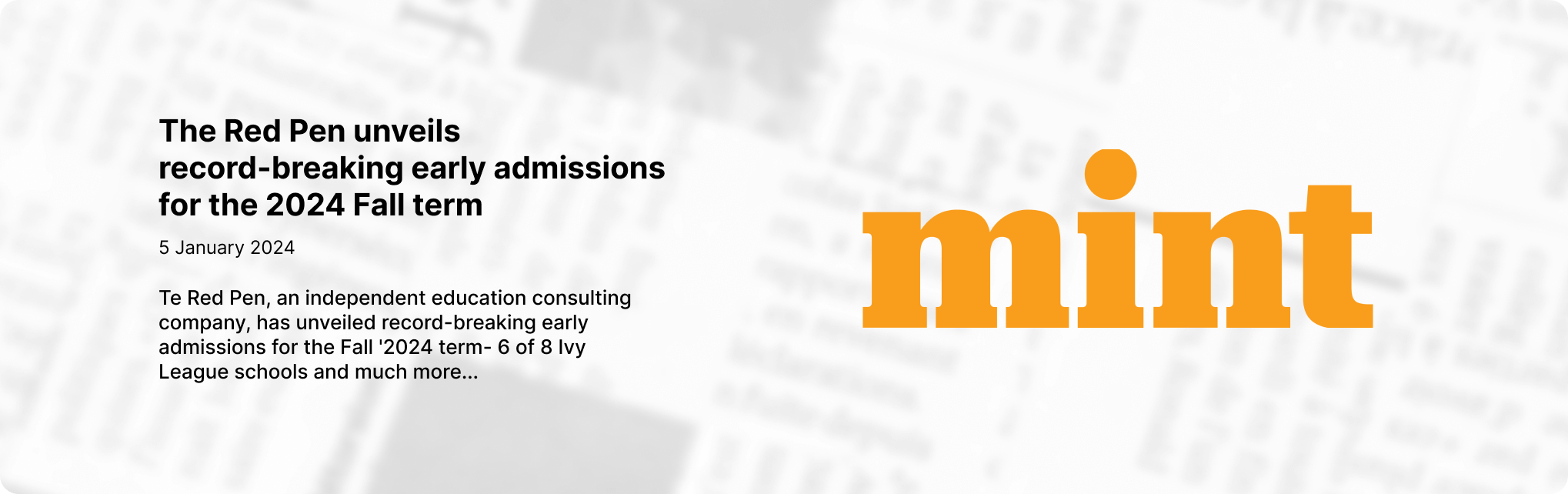 Mint news banner