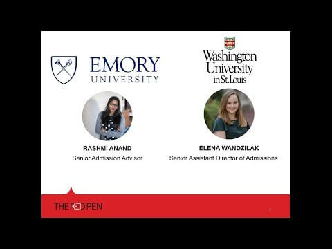 Webinar: Live Chat with Admissions - Emory University & Washington University in St. Louis